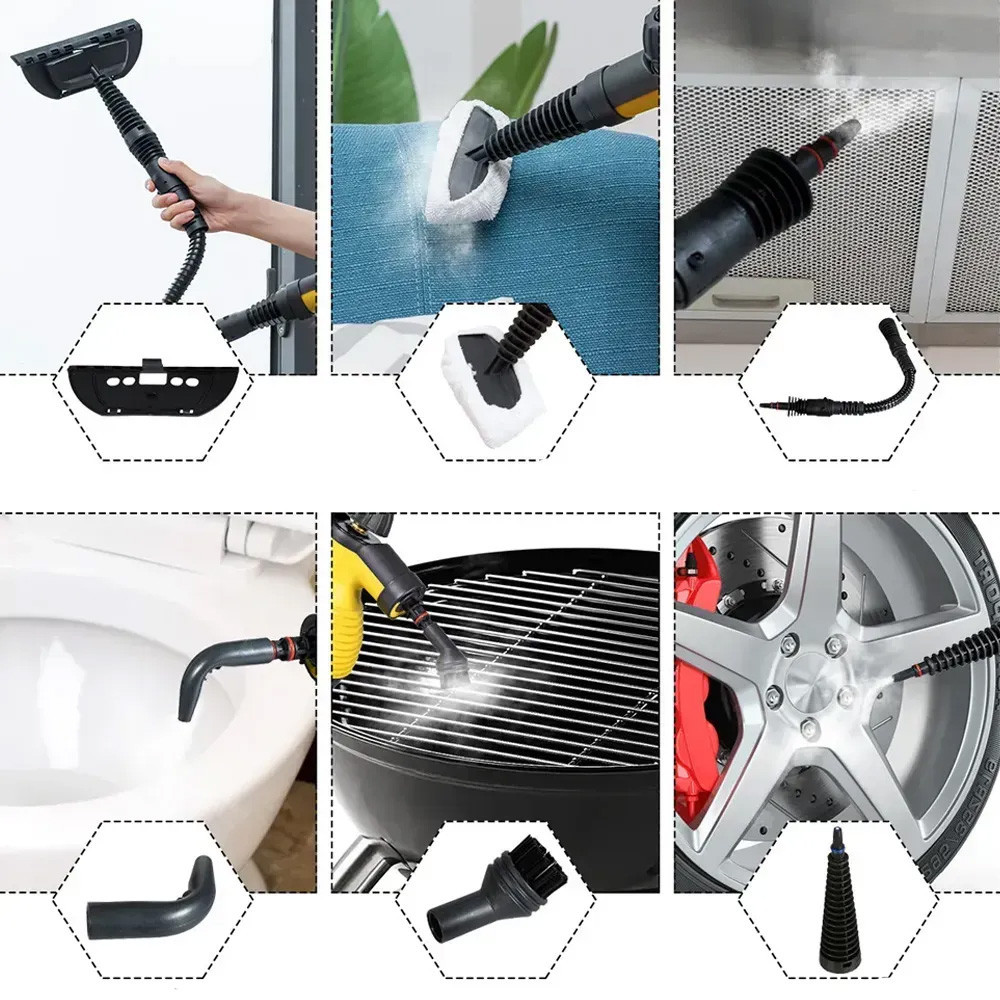 Ручной пароочиститель + 7 насадок, 350мл, 1000W, от сети, DF-001 / Отпариватель с функцией пароочистителя Киев - изображение 5