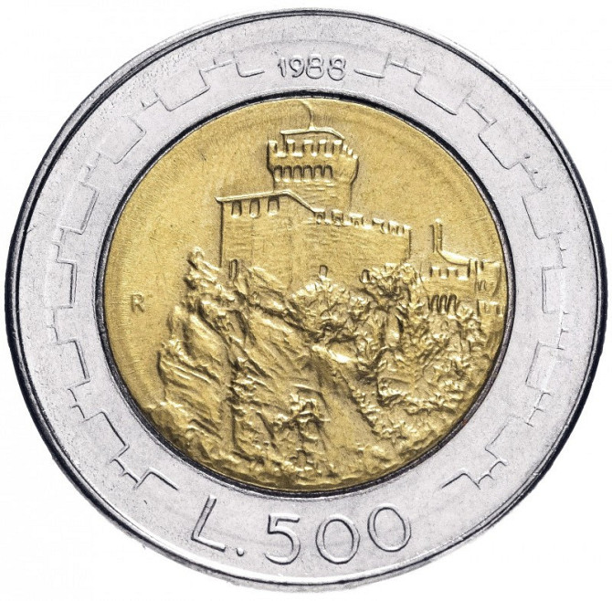 Монета 500 лир. 1988 год, Сан-Марино.UNC Полтава - фото 1