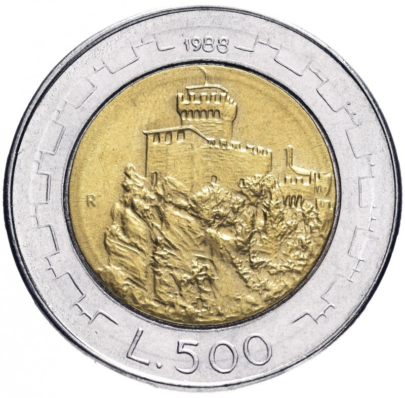 Монета 500 лир. 1988 год, Сан-Марино.UNC Полтава - изображение 1