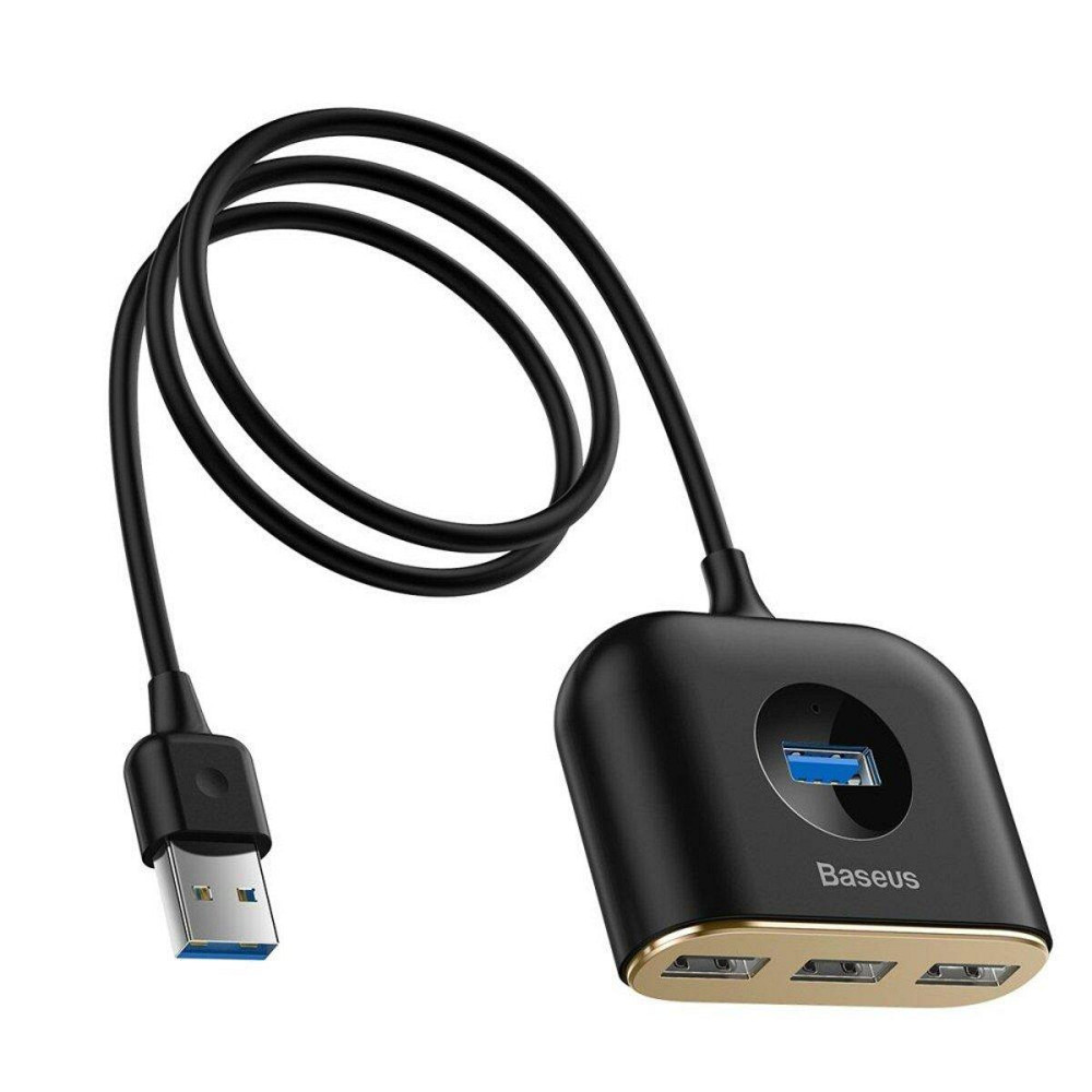 Хаб адаптер перехідник Baseus Square 4 in 1 USB HUB 1m, колір чорний CAHUB-AY01 Одеса - фото 1