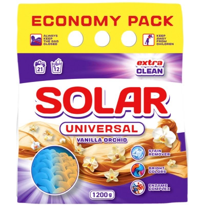 Стиральный порошок Solar Household Universal Vanilla Orchid 1.2 кг (4820269930292) Винница - изображение 1