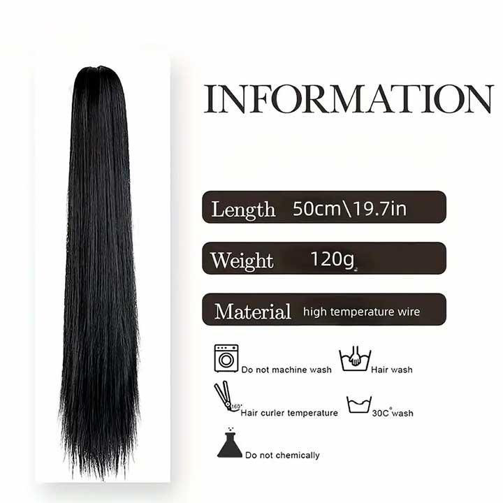 Шиньон накладной хвост на заколке Didaka прямые волосы - 50 см 