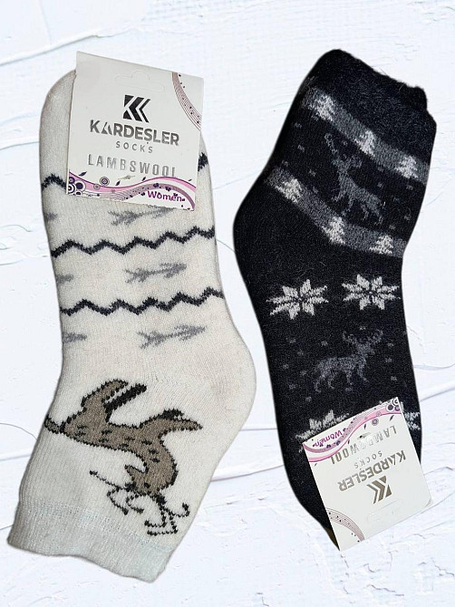 Женские шерстяные теплые носки зимний принт (2шт) Kardesler 10234 Киев - изображение 1