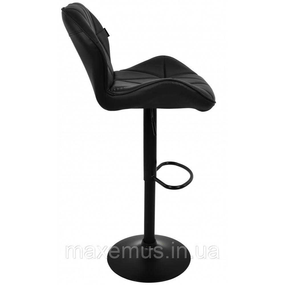 Барний стілець для барної стійки з спинкою на кухню на чорній основі високий Hoker еко шкіра B 087 ч Львів - фото 5