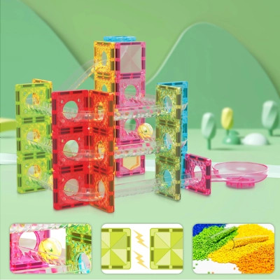 Конструктор Picasso магнітний Tiles Mini Diamond Marble Run Track Set 60 деталей (817338028299) Вінниця - фото 8