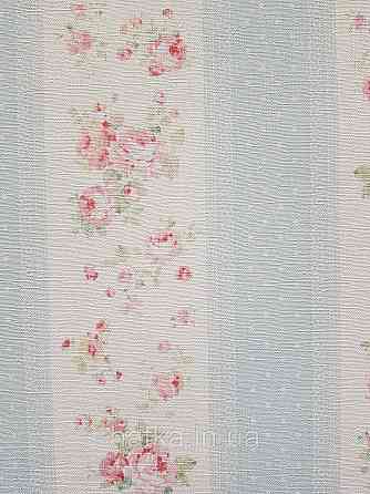 Шпалери вініл на флізеліні A.S.Creation Maison charme 0.53x10 прованс квіти троянди в смужку червоні блакитні білі Київ