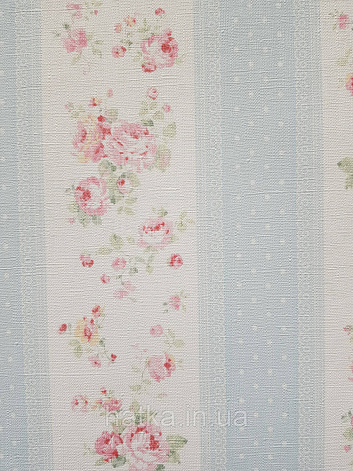 Шпалери вініл на флізеліні A.S.Creation Maison charme 0.53x10 прованс квіти троянди в смужку червоні блакитні білі Київ - фото 4