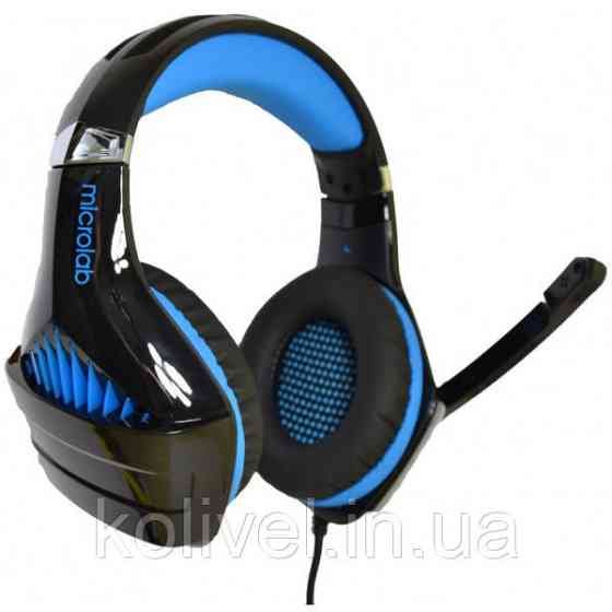 Навушники з мікрофоном Microlab G6 black+blue (G6_b+b) Киев