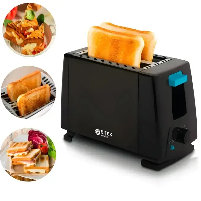 Тостер на 2 тости 1000Вт 2 Slice Toaster BITEK BT-263 Київ - фото 2