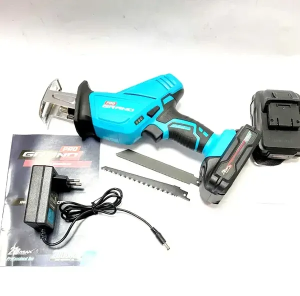 Акумуляторна сабельна пилка 24V з 2 АКБ, кейсом і 4 полотнами, хід штока 20мм, до 3000 об/хв Одеса - фото 3