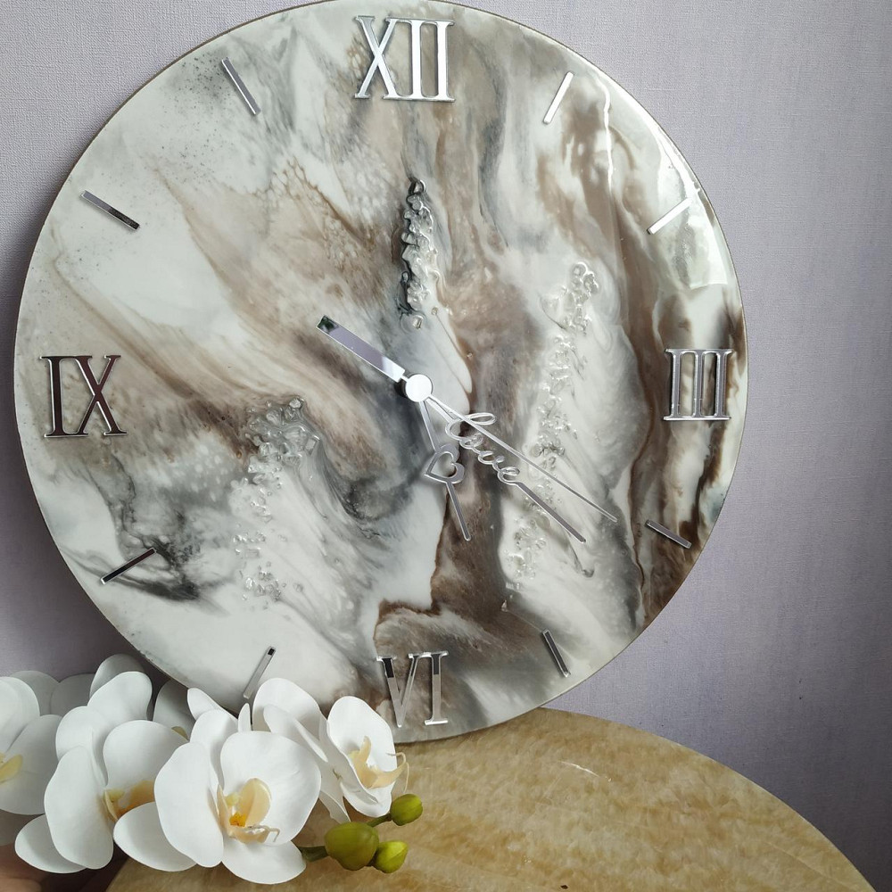 Часы настенные 40 см из эпоксидной смолы ручной работы Днепр - изображение 1