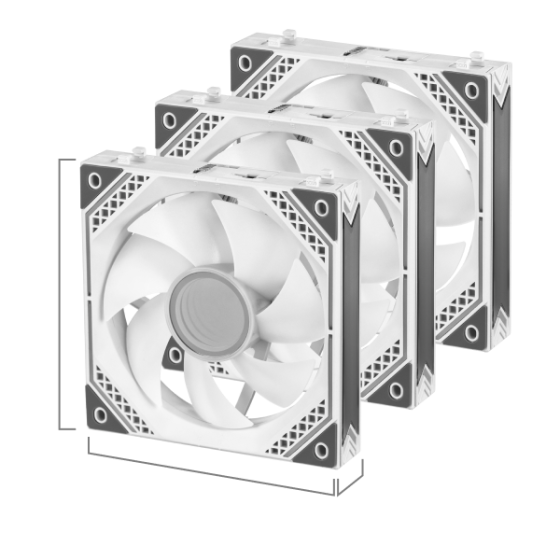 Корпусні вентилятори 2E GAMING Air Cool Magic Mirror ACF120MW-ARGB, 3x120мм, 2000rpm, 4pin PWM +5VARGB, 20.5dBa, білий Киев