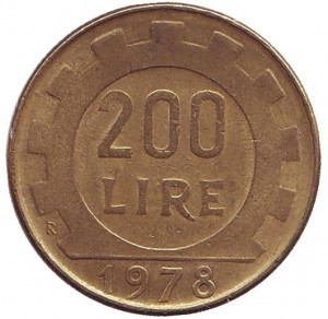 Монета 200 лір. 1978,79,80,81 рік, Італія. (АМ) Полтава - фото 1