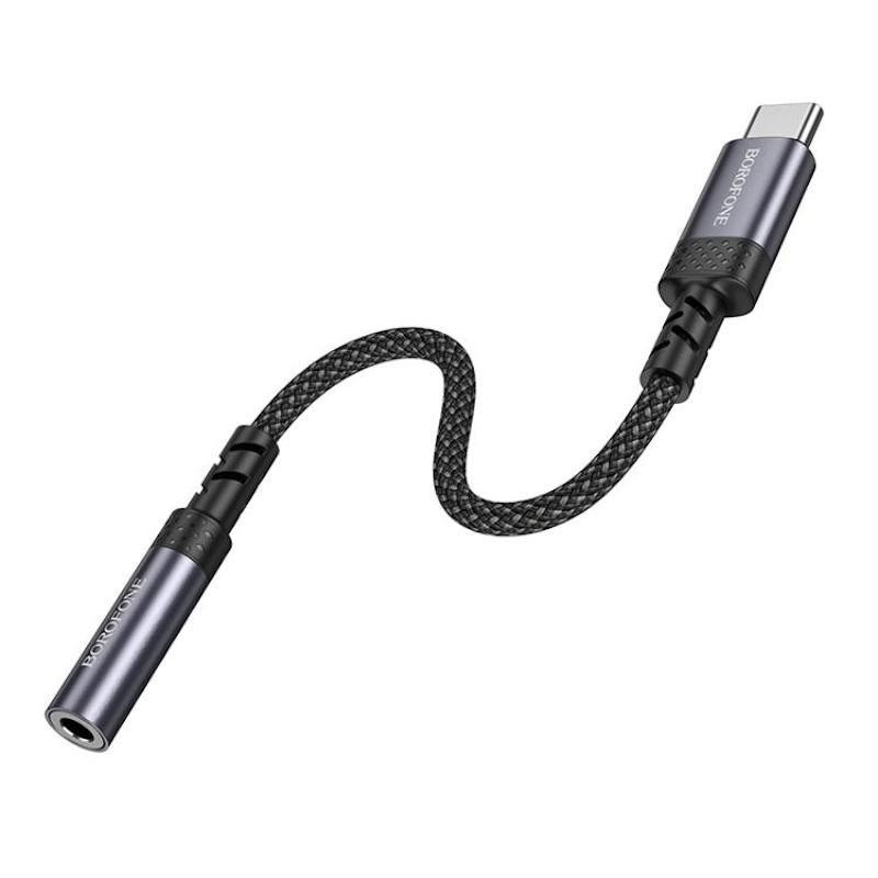 Перехідник BOROFONE BV24 Graceful digital audio converter cable Type-C to 3.5mm Metal Grey Київ - фото 5