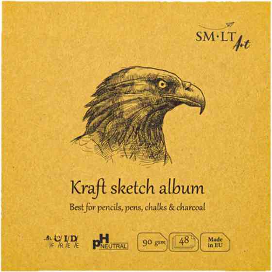 Альбом для эскизов AUTHENTIC (Kraft) Layflat 14х14см 90г/м2 48л коричневой бумага SM-LT Art Киев