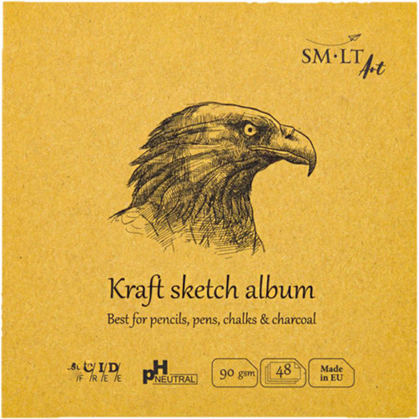 Альбом для ескізів AUTHENTIC (Kraft) Layflat 14х14см 90г/м2 48л коричневий папір SM-LT Art Київ - фото 1