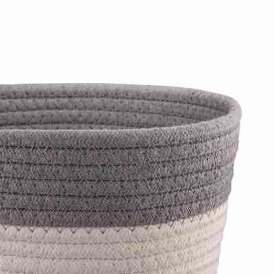 Кошик для зберігання Ardesto Vigor Плетений Бавовняний шпагат Сірий / білий 3.5 л (ARHC2504GW) Вінниця