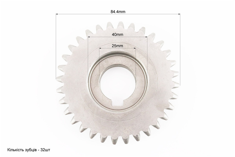 Шестерня 2-ї передачі проміжного валу  Z-32, d-25mm 178F Киев - изображение 2