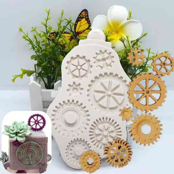 Молд силіконовий Стімпанк механізми 157 на 100 мм сірий Київ