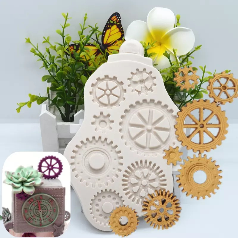 Молд силиконовый Стимпанк механизмы 157 на 100 мм серый Киев - изображение 1