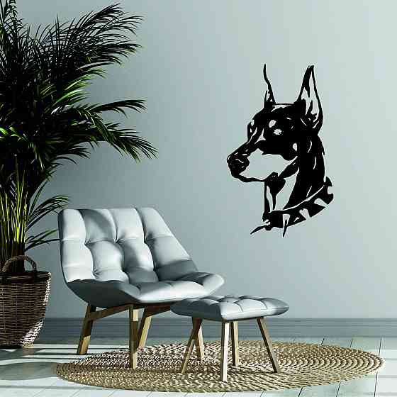 Декоративное настенное Панно «Доберман», Декор на стену 70*43 см, Черный Киев