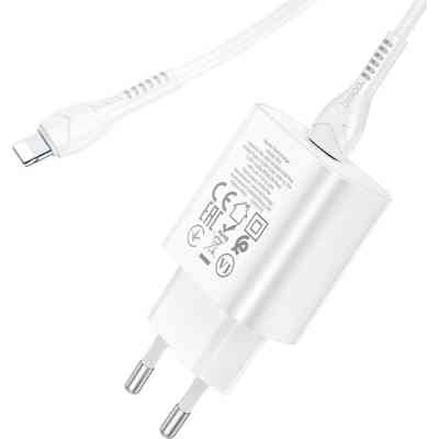 Зарядное устройство HOCO N22 Jetta USB-C PD25W + cable USB-C to Lightning White (6931474760074) Винница