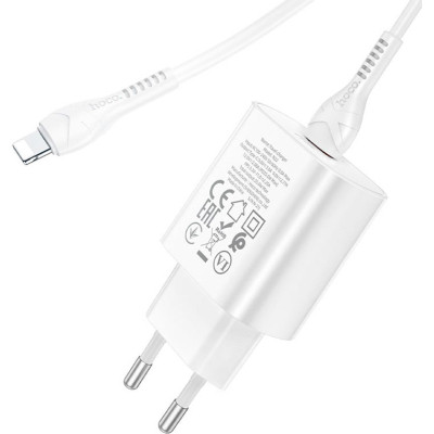 Зарядное устройство HOCO N22 Jetta USB-C PD25W + cable USB-C to Lightning White (6931474760074) Винница - изображение 4
