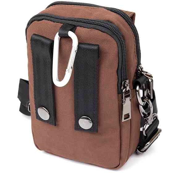 Сумка на пояс нейлон Vintage 20648 Коричневая Киев