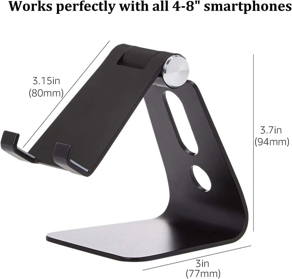 Підставка для телефона Amazon Basics Adjustable Mobile Phone Stand чорна регульована складна алюмінієва з гумовими накладками Київ - фото 7