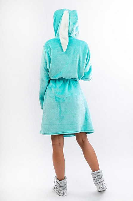 Теплый халат с ушками  для подростков, ментоловый Киев - изображение 3