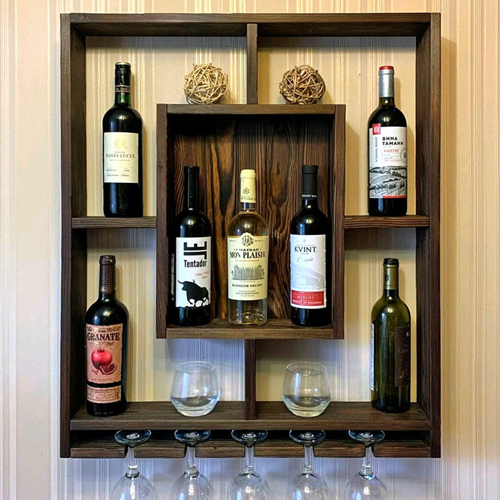 Настенная винная полка 
