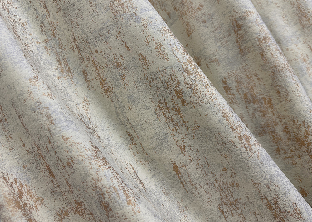 Комплект штор на люверсах VR-Textil Бархат Афина № 1538ш Молочный с терракотовым 100х250 см 2 шт (37-0156) Киев - изображение 6