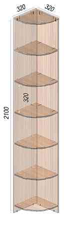 Тумба офисная, стеллаж ОК-1, Дуб Крафт Білий, 320/320/2100 Львов