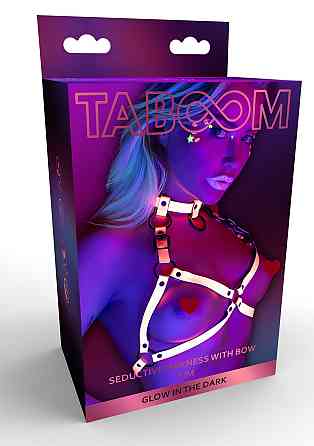 Портупея в виде бюстье с открытыми чашками Taboom Glow In The Dark с функцией свечения в темноте Sex Aura Киев