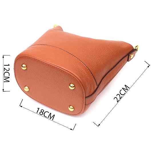 Невелика сумка жіноча з автономною косметичкою всередині з натуральної шкіри Vintage 22366 Коричнева Київ