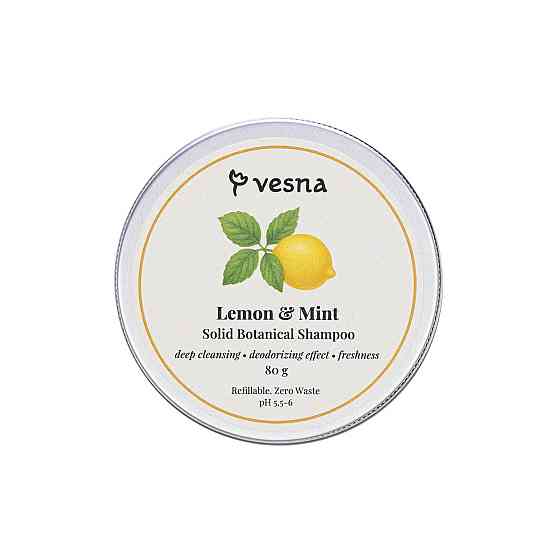 Твердий шампунь Лимон та М’ята Vesna 80 г Київ