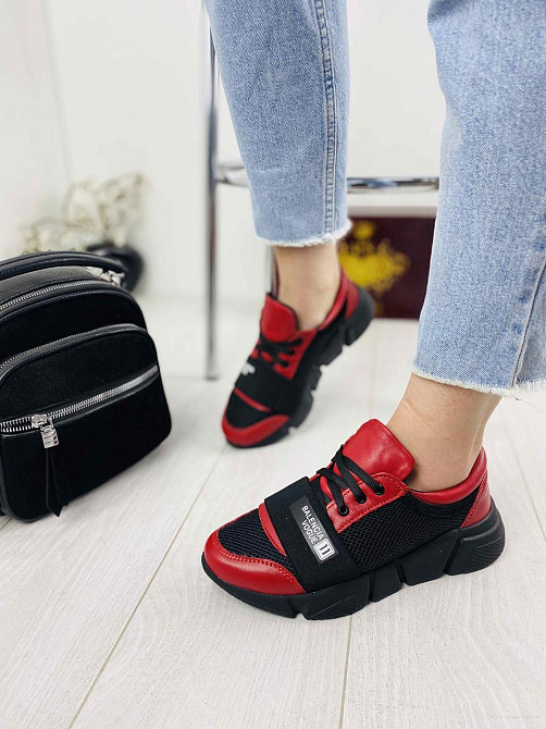 Кроссовки женские VLADEKS красные натуральная кожа+сетка 36р.-23.5см., 38р.-24.5см. (3186) Коломыя - изображение 8