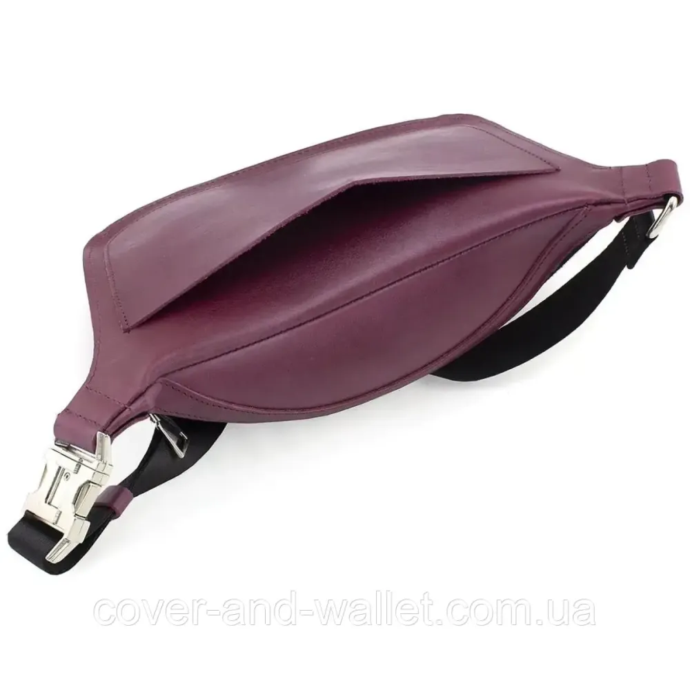 Стильная женская сумка на пояс бордового цвета из гладкой кожи Grande Pelle 743661 Киев - изображение 4