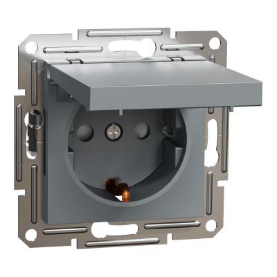 Розетка Schneider Electric ASFORA з кришкою, сталь (EPH3100162) Вінниця - фото 2
