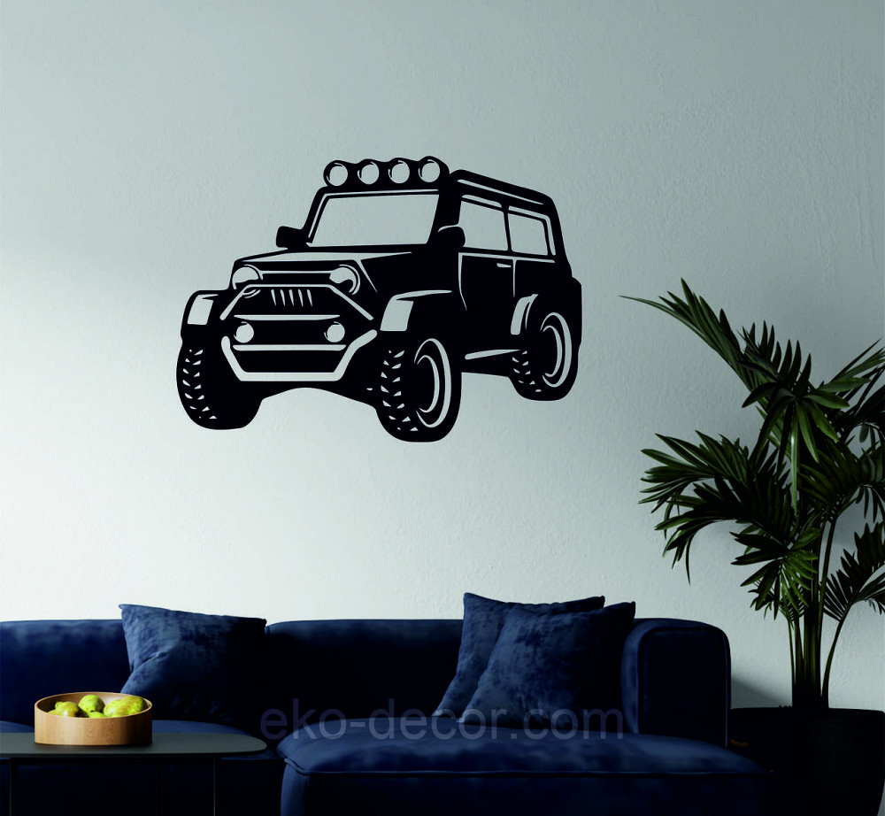 Декоративное настенное Панно «Джип» Декор на стену 90*64 см, Черный Киев - изображение 3