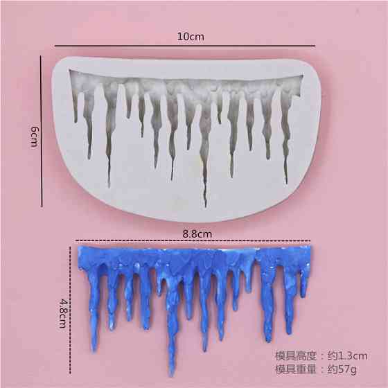 Молд новогодний Сосульки 100 на 60 мм серый Киев