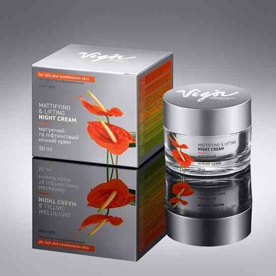 Матирующий и лифтинговый ночной крем для лица Азия Vigor 50 мл Киев