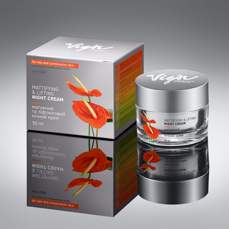 Матирующий и лифтинговый ночной крем для лица Азия Vigor 50 мл Киев - изображение 1