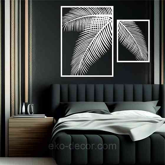 Декоративное настенное Панно «Пальма» Декор на стену 110*90 см, Белый Киев