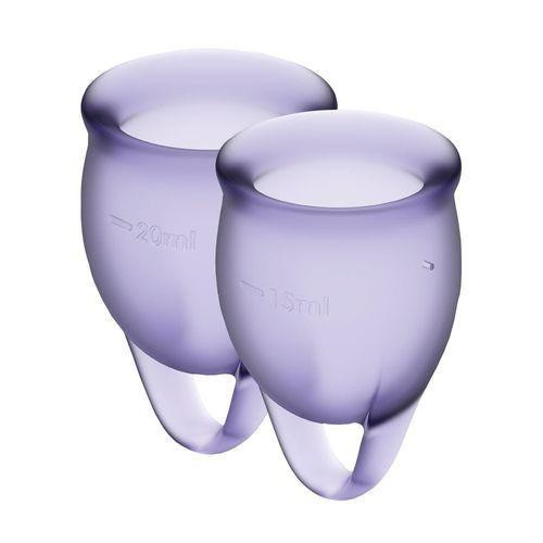 Набор менструальных чаш Satisfyer Feel Confident (lila), 15мл и 20мл, мешочек для хранения Sex Aura Киев - изображение 1