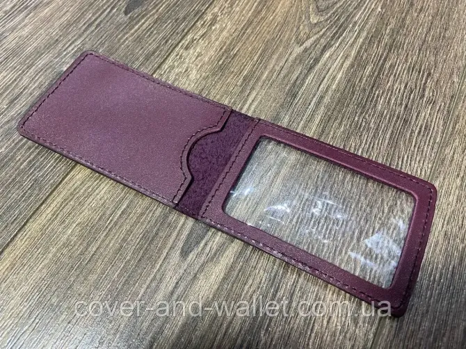 Универсальная обложка на права и ID карту с Гербом Украины P-Leather Бордовый Киев - изображение 7