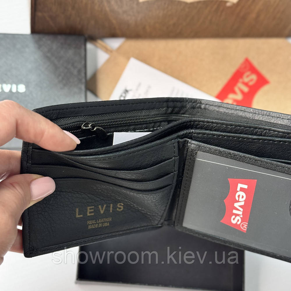 Мужской подарочный набор портмоне и ремень в деревянной коробке Levis (518) Киев - изображение 5