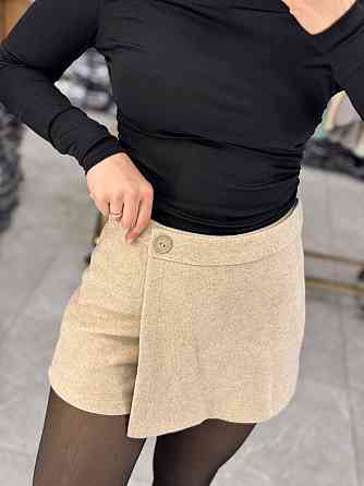 Женская стильная юбка-шорты турецкий кашемир-шерсть Беж, 42 Одесса