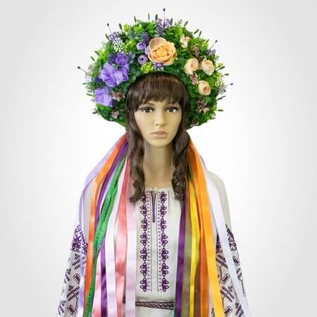 Вінок український об'ємний зі стрічками Радомира (3-5 днів) Київ - фото 1