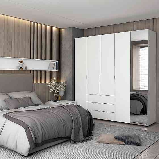 Комплект шкафов для одежды Doros Гелар (2 шт.) 194х49,5х203,4 см Зеркало/Белый (DRS-011137) Днепр